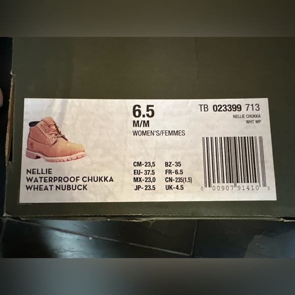 Timberland Nellie Waterproof Chuckka Wheat Nubuck Boots NWT in box Size 6.5 - Picture 5 of 5